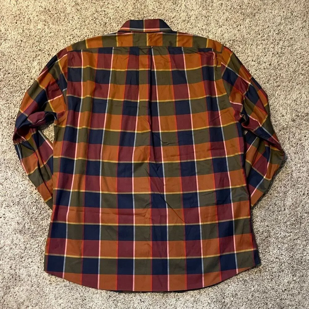 Orvis Trim Fit Plaid Long Sleeve Button‎ Up Shirt Size XL